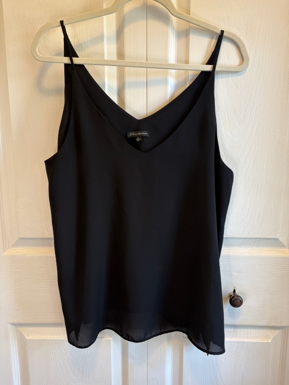 Shinestar Black V-Neck Spaghetti Strap Camisole